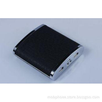 2 Usb 18650 13000mah Black / Beige Rechargeable Power Bank